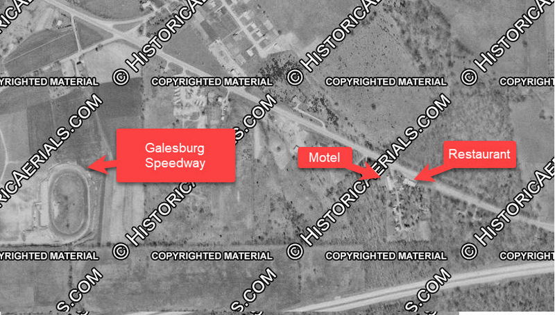 101 Ranch Motel and Restaurant - From Historical Aerial (newer photo)